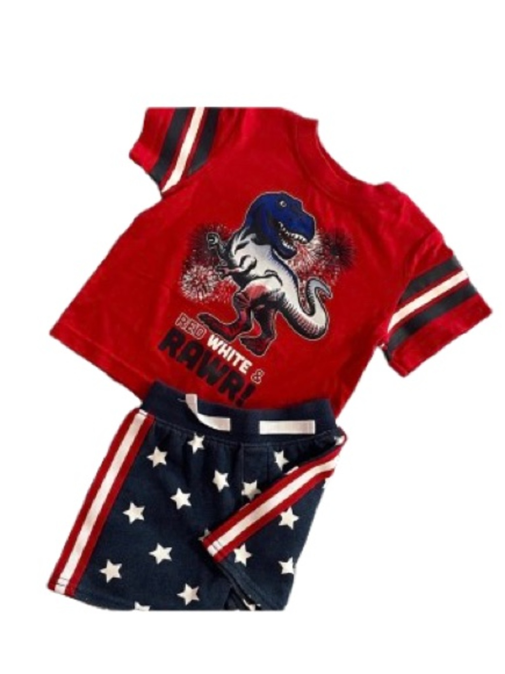 Celebrate It Red & Navy Dino 'Red White & Rawr' Matching Set Size 18Month